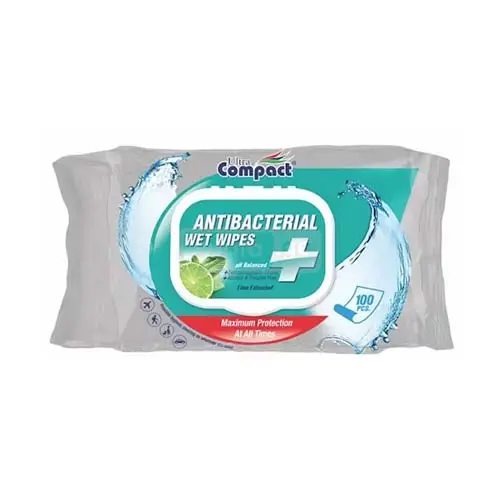 COMPACT-კომპაქტი ანტიბაქტერიული სველი ხელსახოცი 100ც